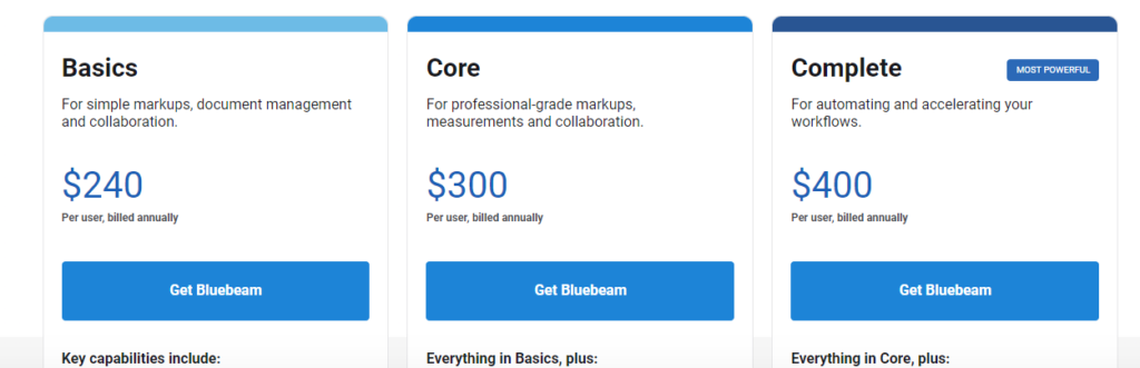 Bảng giá phần mềm Bluebeam
