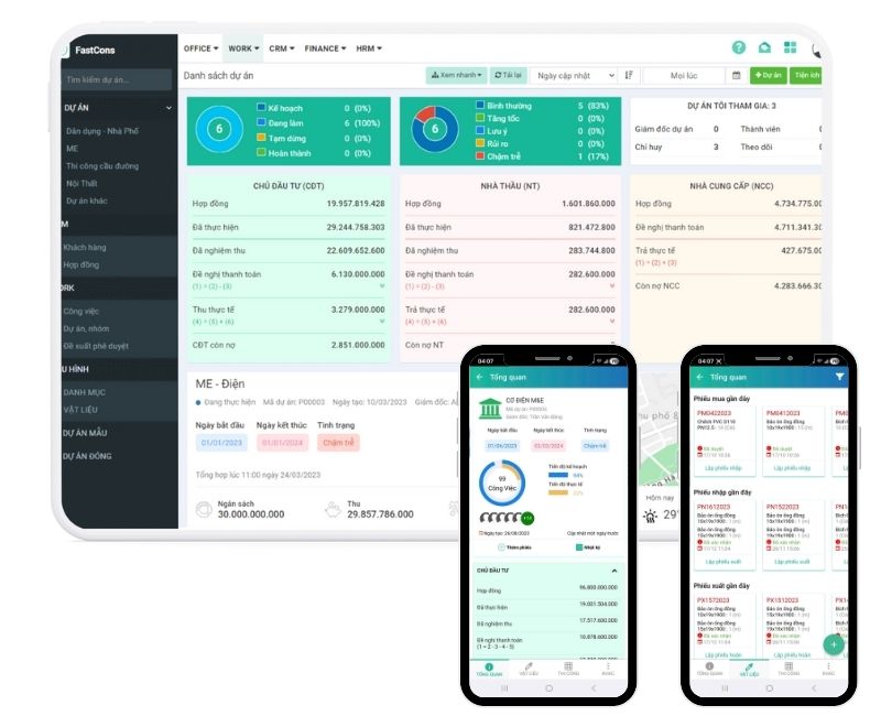 Demo quản lý dự án cơ điện trên phần mềm FastCons
