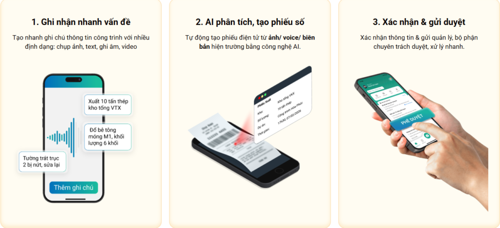 Công nghệ AI hiện đại trên FastCons Note giúp rút ngắn thời gian nhập liệu của kỹ sư