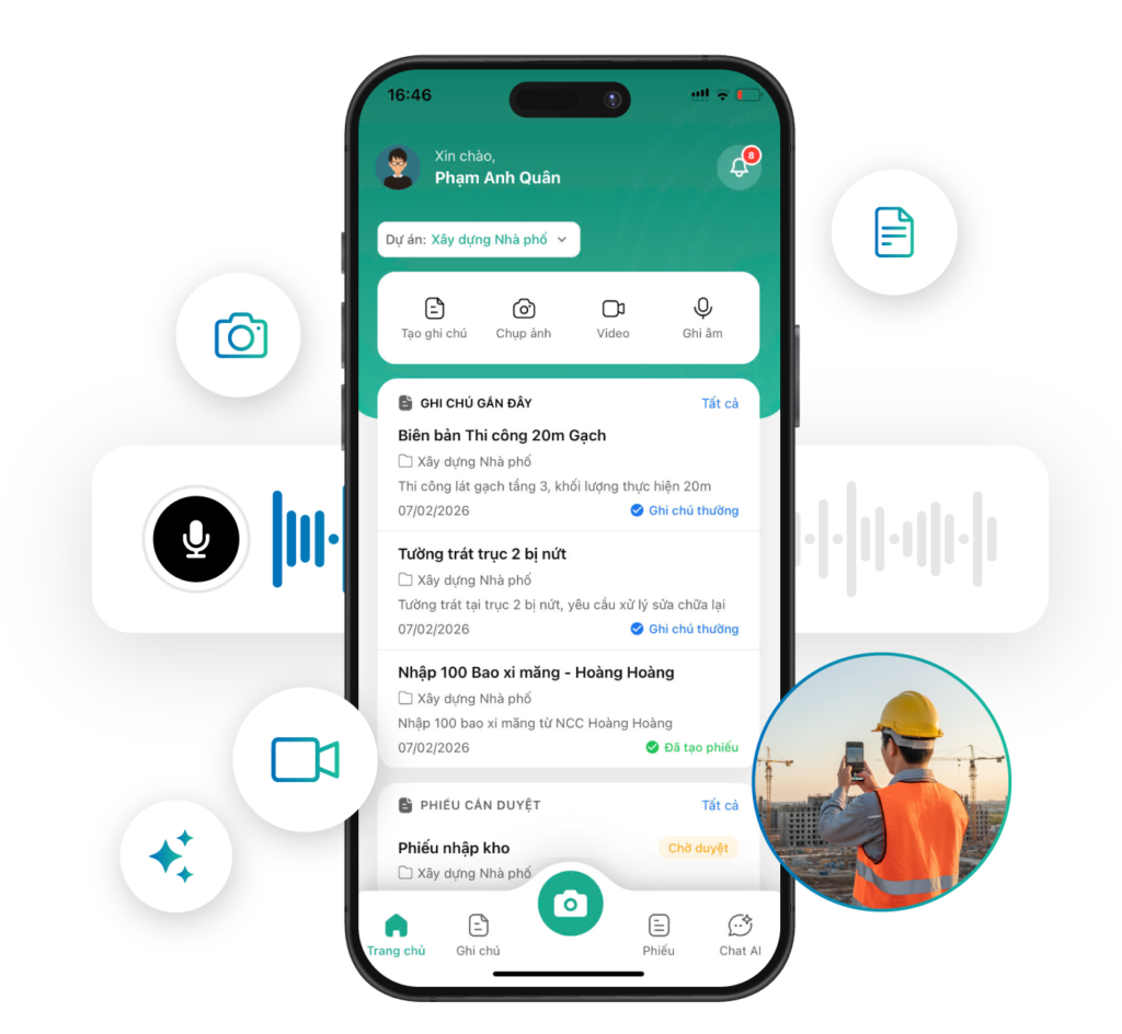 Giao diện FastCons Note trên Mobile
