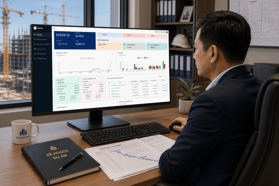 Theo dõi thông tin toàn bộ dự án trên phần mềm FastCons