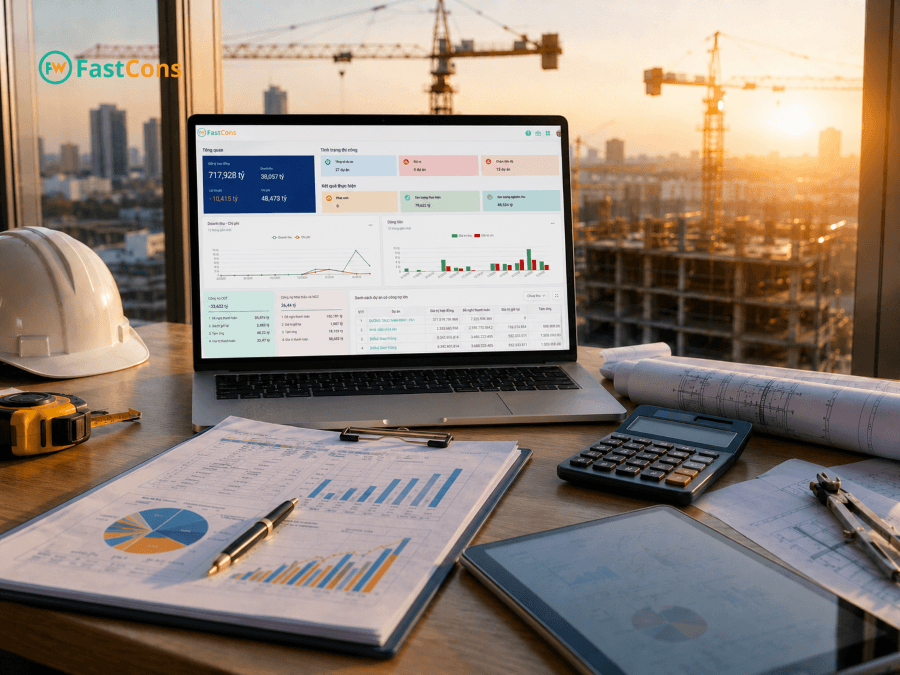 Demo quản lý định mức đầu tư xây dựng trên phần mềm FastCons