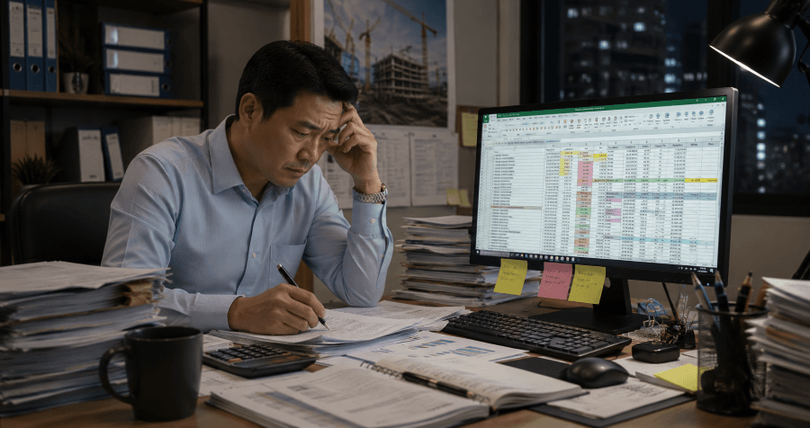 quản lý thủ công quy trình thi công pccc