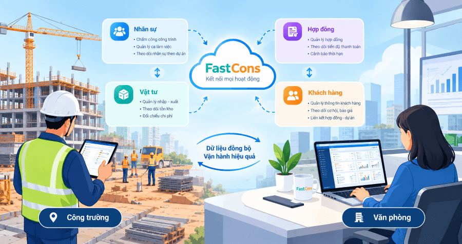 giải pháp kết nối công trường và văn phòng