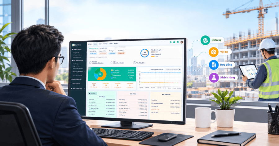 quản lý toàn diện dự án xây dựng trên phần mềm FastCons