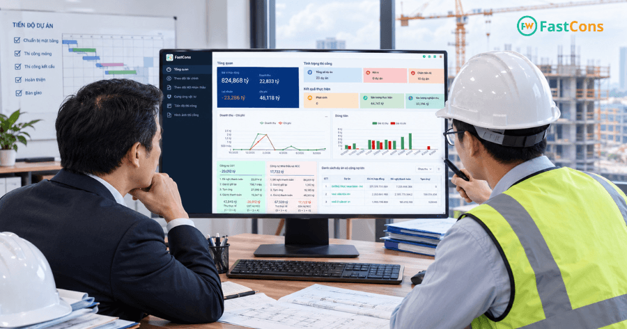 Quản lý đầy đủ mọi thông tin về dự án thi công xây dựng trên FastCons